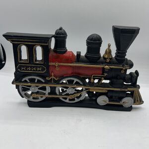 CAST IRON STEAM LOCOMOTIVE TRAIN ENGINE DOOR STOP Ori.H paint 10.5 x 6.5 PAINTED